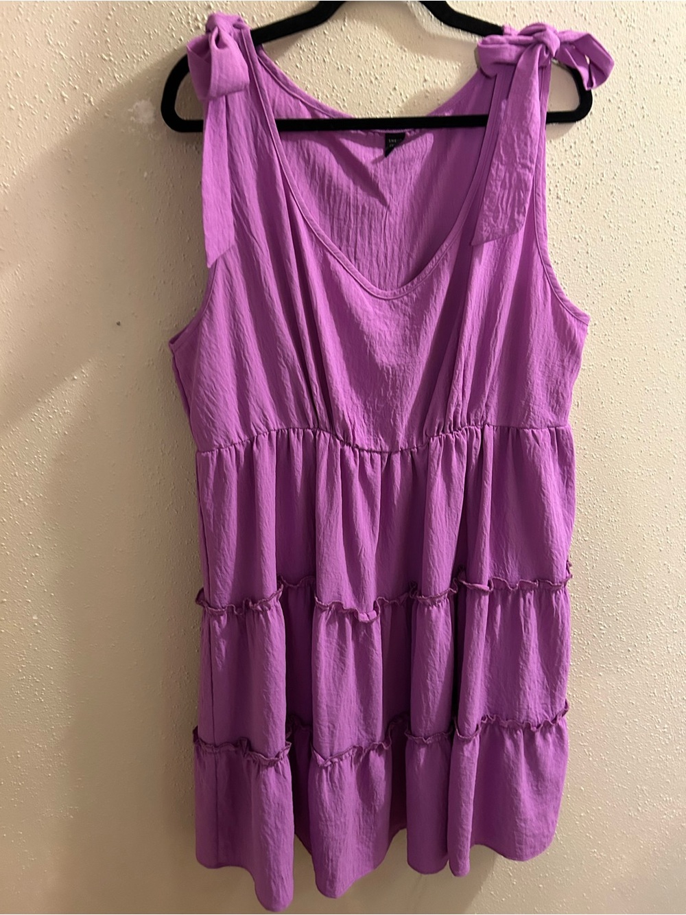 SHEIN Curve Purple Tiered Tie-Shoulder Dress size 2XL